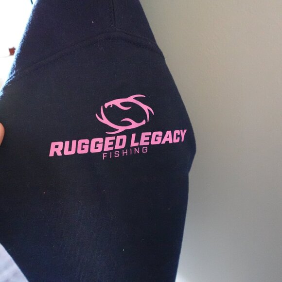 Black Hoodie with Pink and White Graphic - Picture 7 of 13